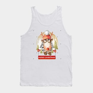 Merry Christmas Reindeer in Style Tank Top